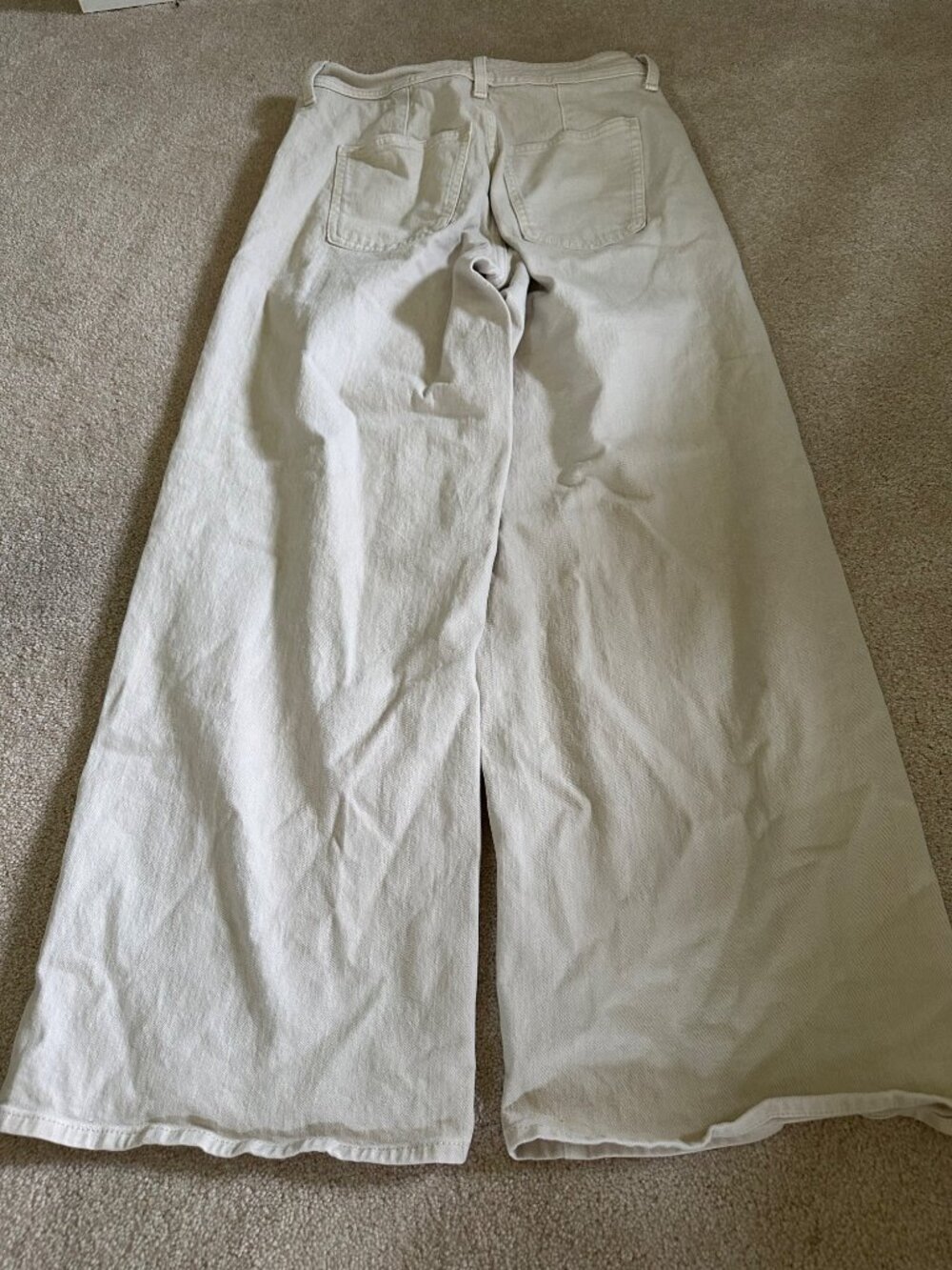 Universal Thread Womens Wide-Leg Beige Denim Pants With Back Pockets Size6 - Picture 2 of 16